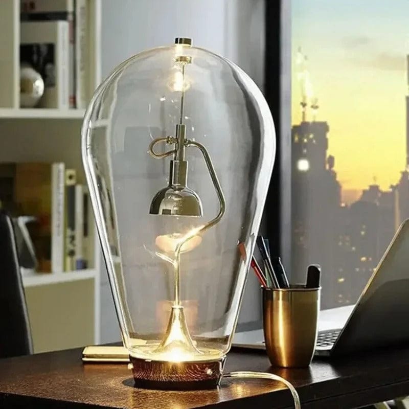Lampe de Chevet Vintage Verre 27x17cm