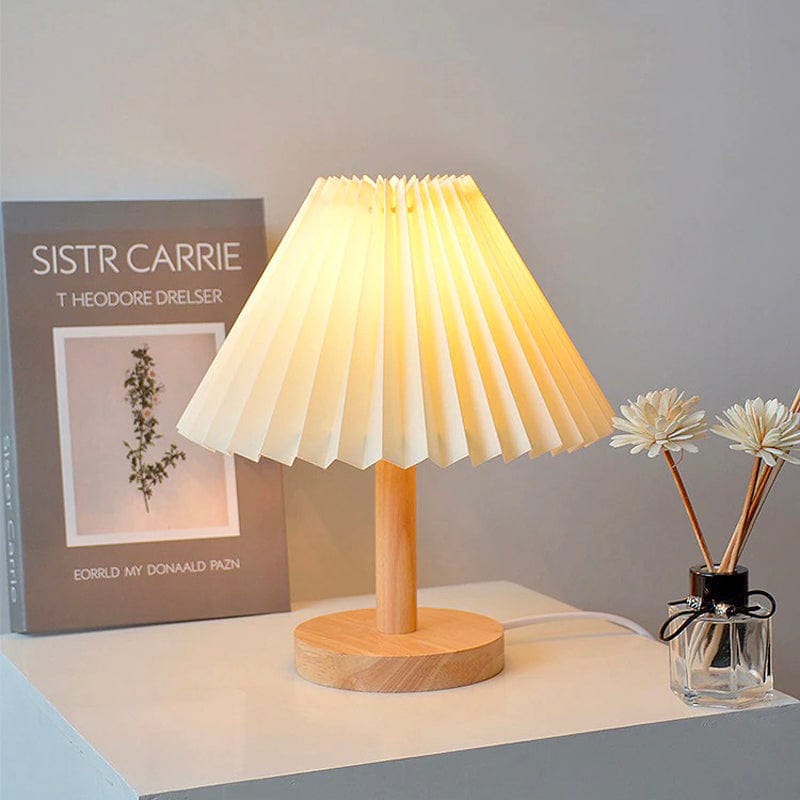 Lampe de Table Chevet Bois Blanc