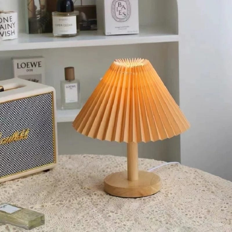 Lampe de Table Chevet Bois Orange