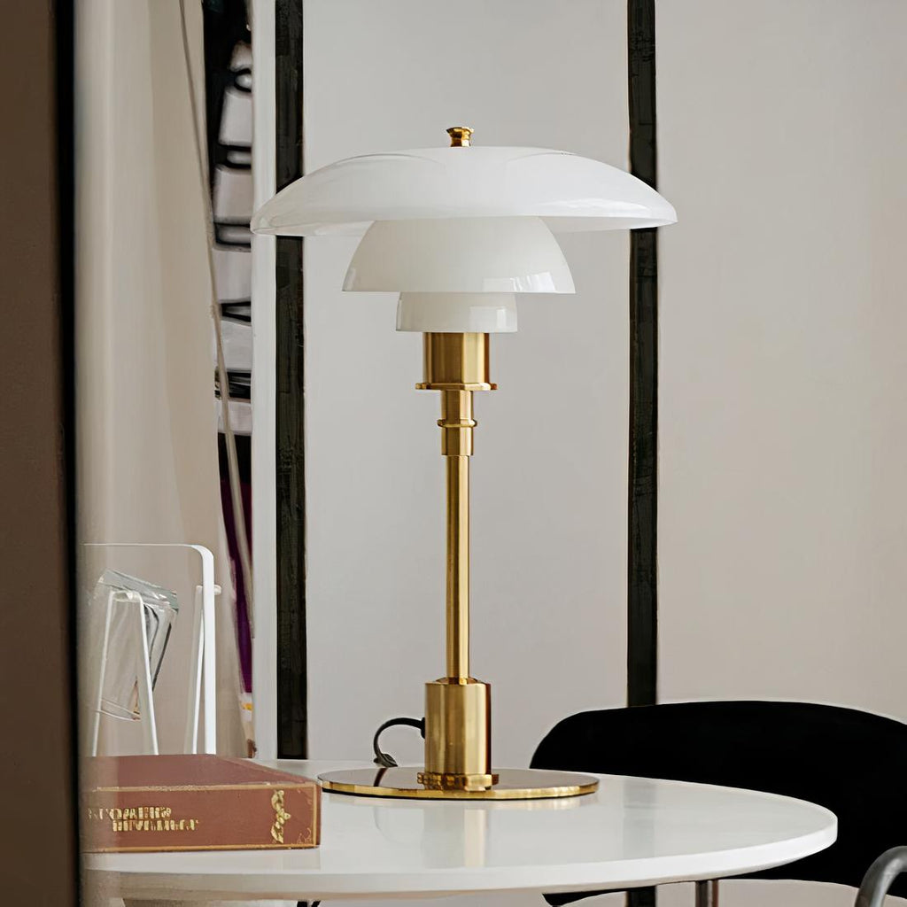 Lampe Design de Chevet Rétro Blanc / Doré / Blanc chaud