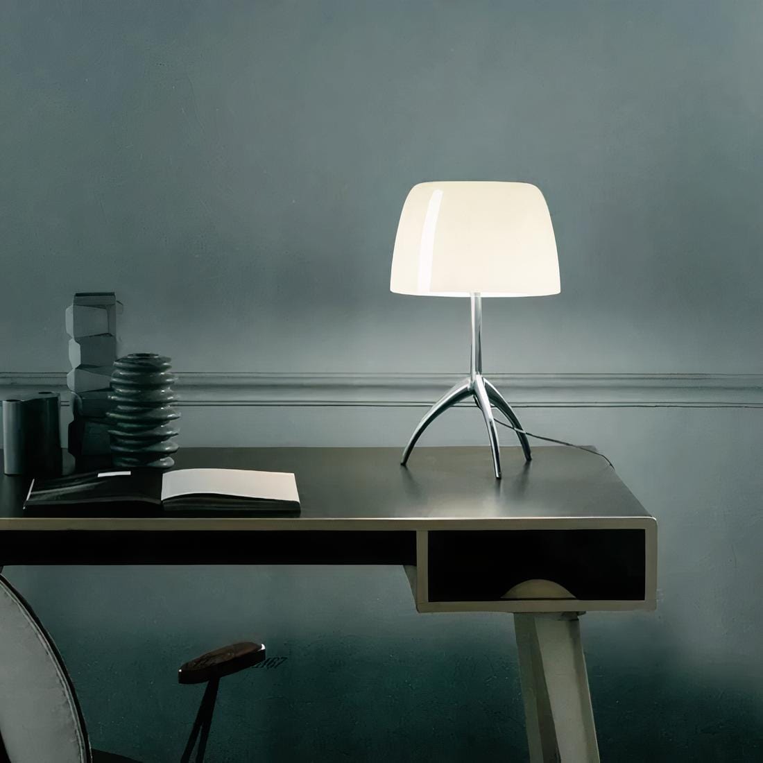 Lampe Design Italien de Chevet Blanc / 35x20cm