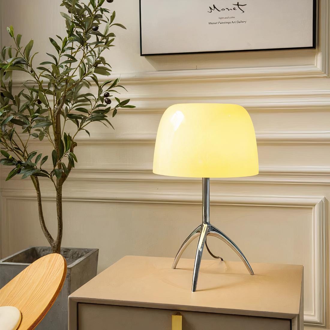 Lampe Design Italien de Chevet Crème / 35x20cm