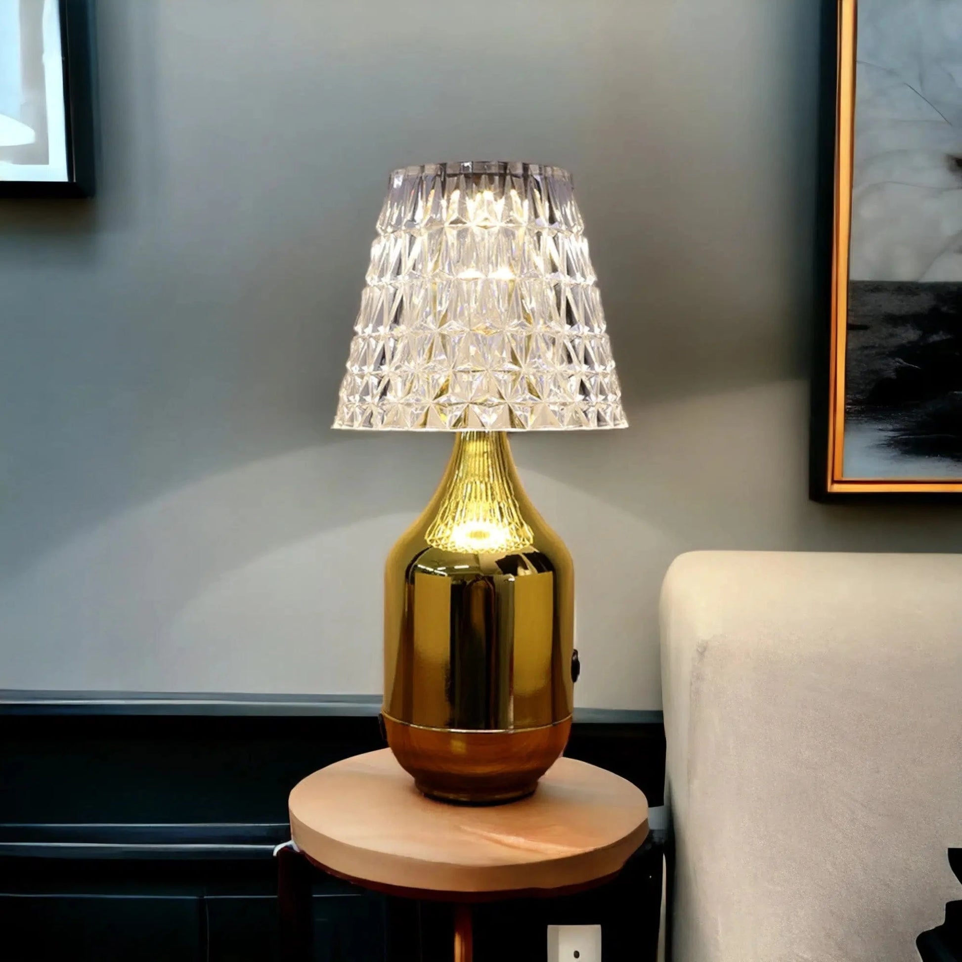 Lampe en Cristal Or