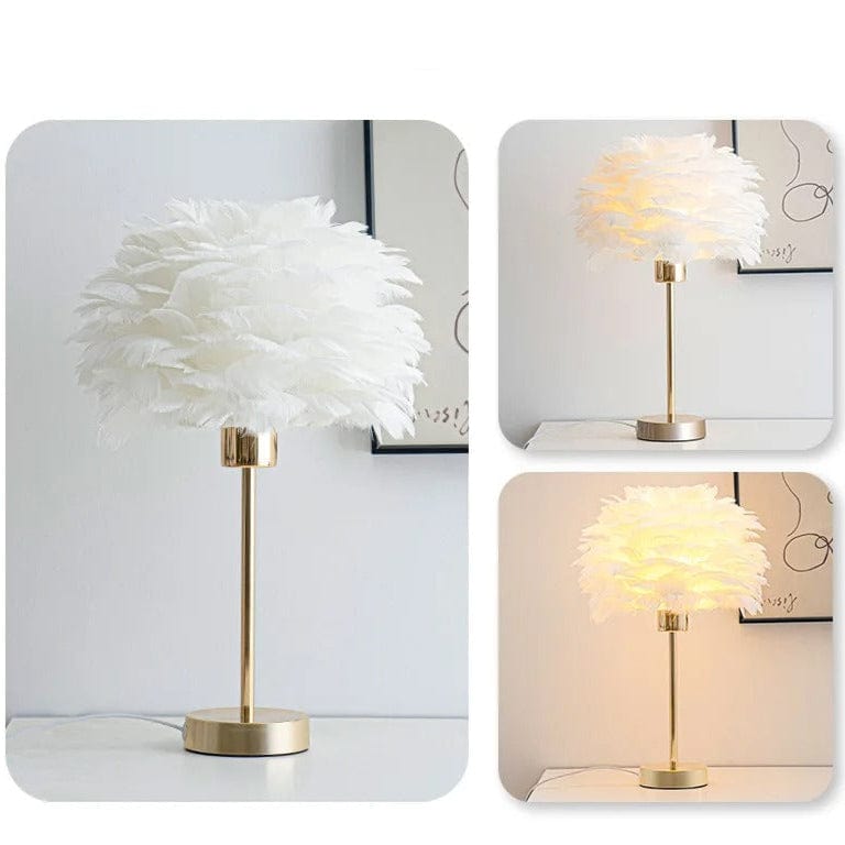 Lampe en Plume Blanche
