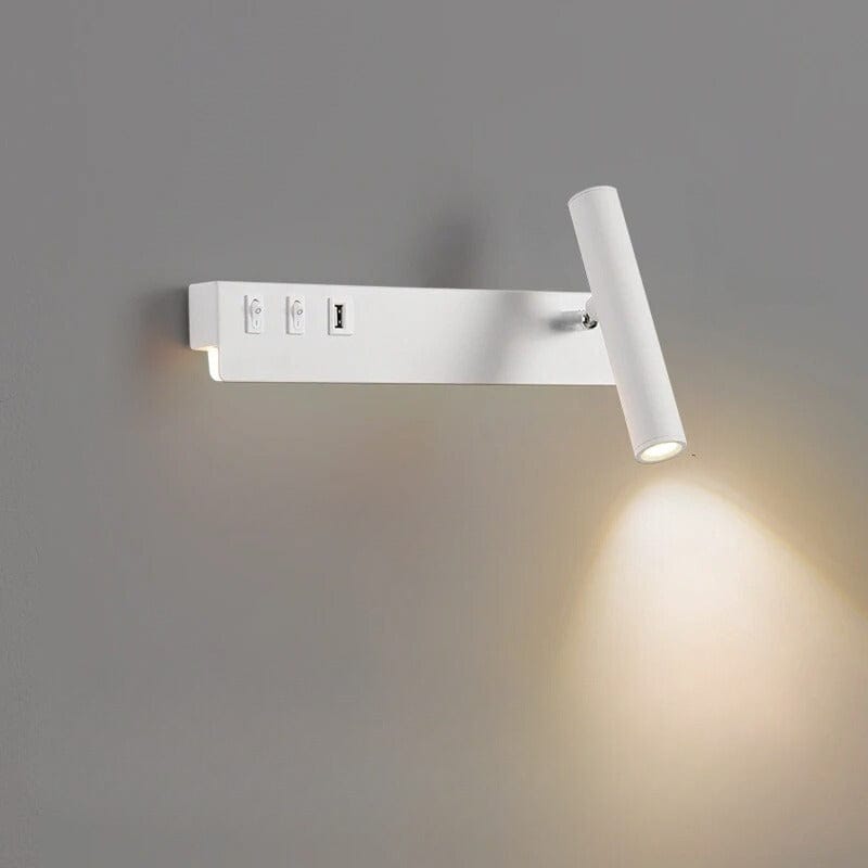Lampe Liseuse de Chevet Blanc / Droite / Blanc chaud