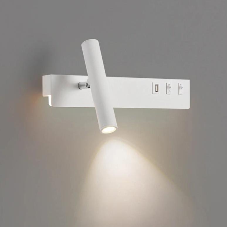 Lampe Liseuse de Chevet Blanc / Gauche / Blanc chaud