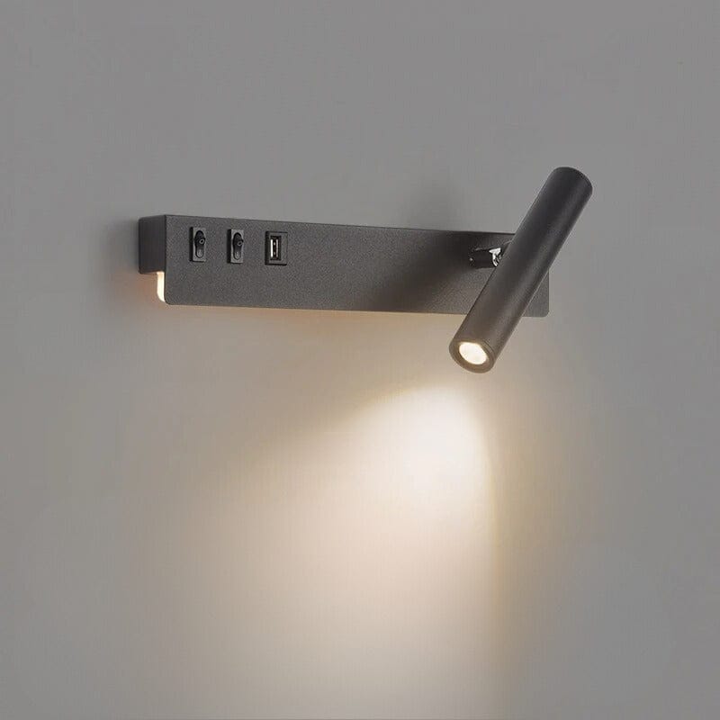 Lampe Liseuse de Chevet Noir / Droite / Blanc chaud