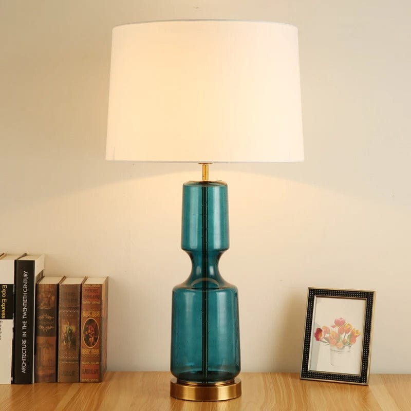 Lampe Minimaliste en Verre Bleu / 65x35cm