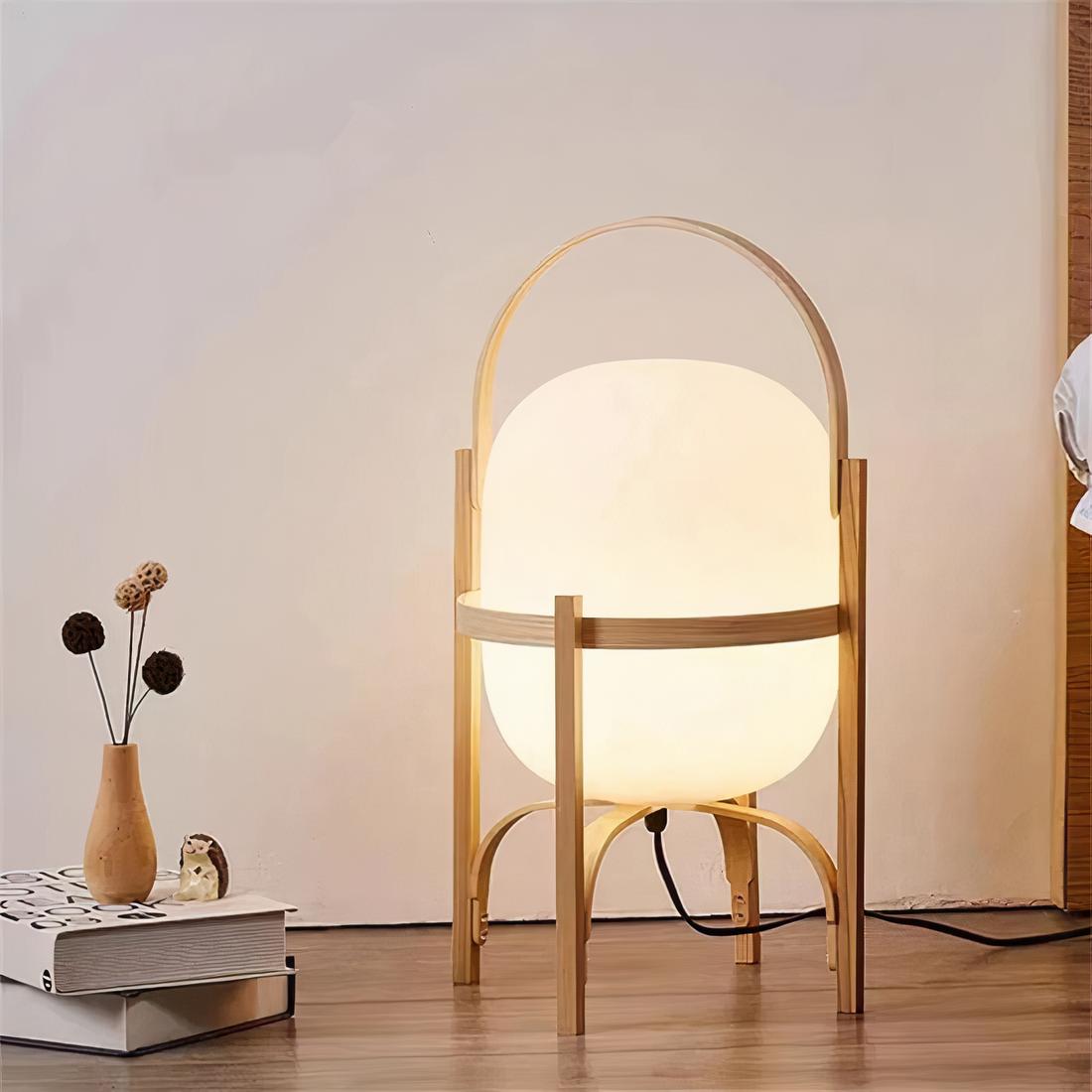 Lampe Pied en Bois Bois clair / 29x18cm