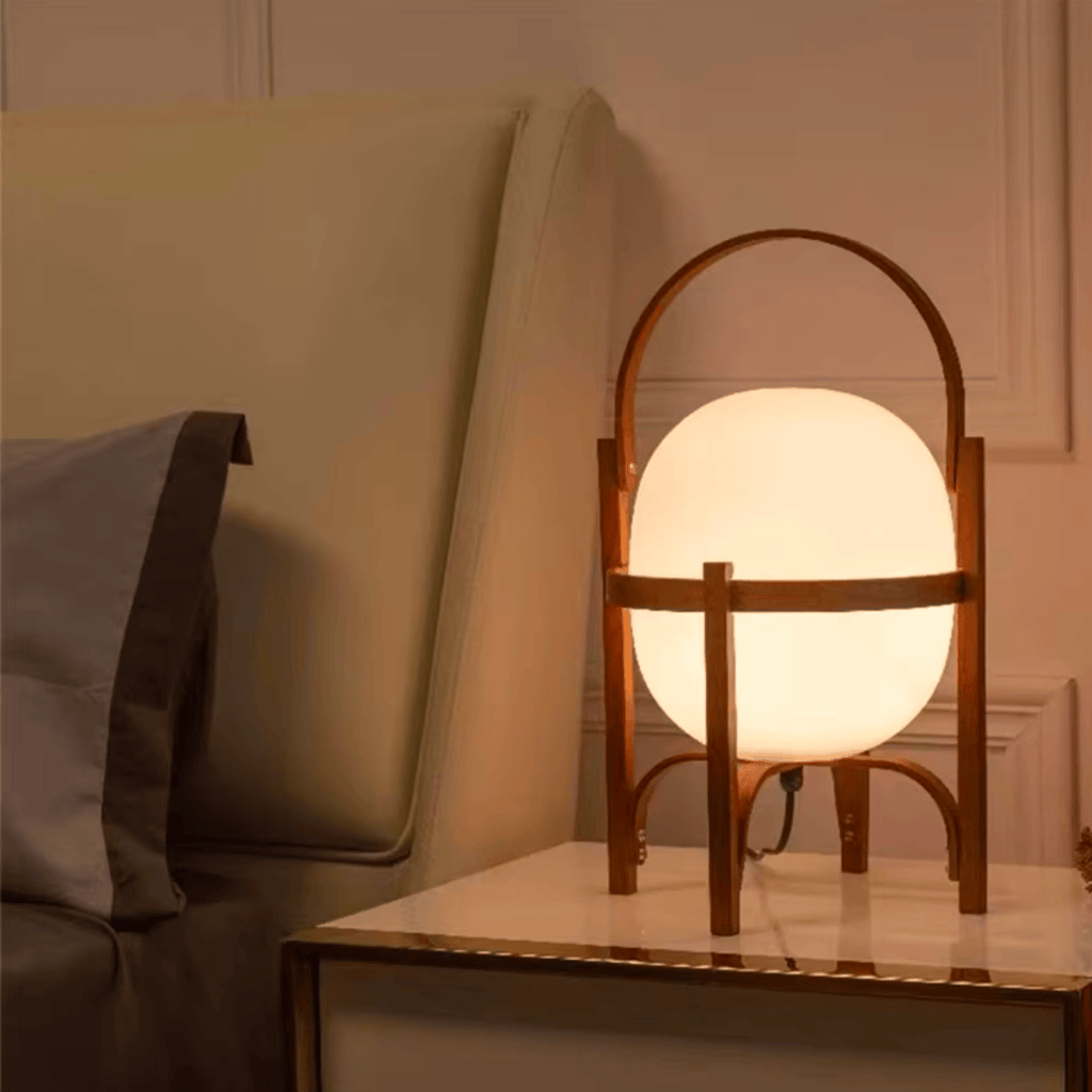 Lampe Pied en Bois Bois foncé / 29x18cm