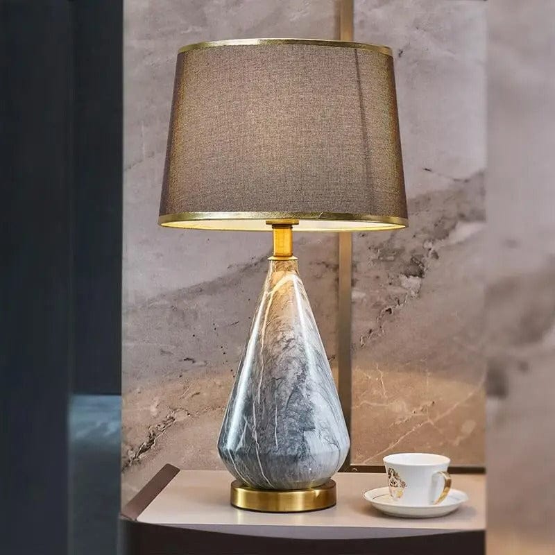 Lampe Pied Marbre Vintage Gris / 53x25cm