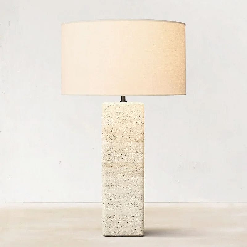 Lampe Pied Travertin Carrée / Lumière froide
