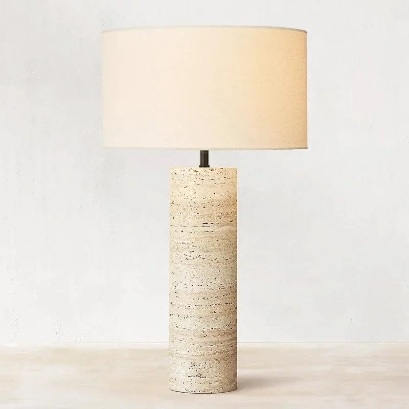 Lampe Pied Travertin Cylindrique / Lumière froide