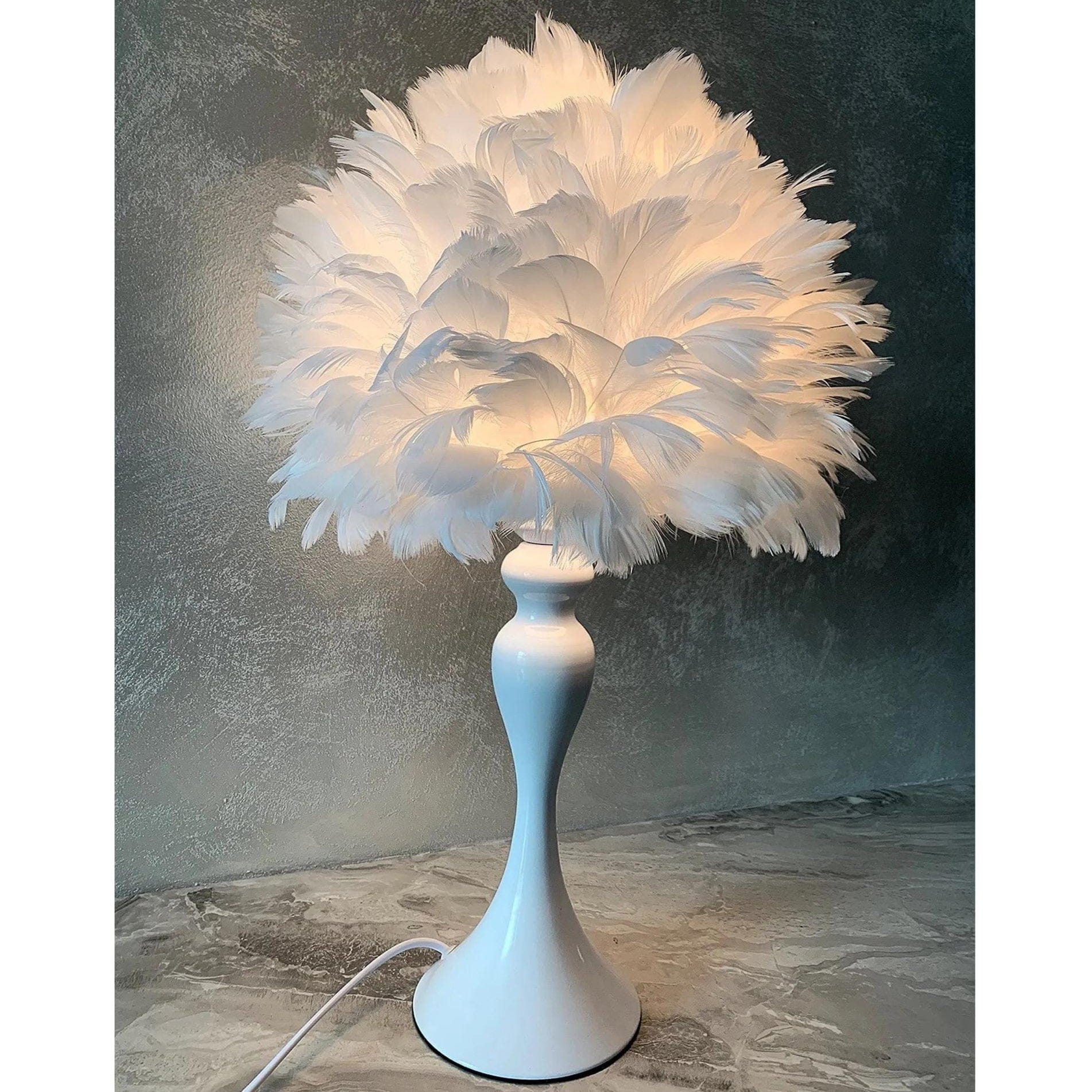 Lampe Plume Blanc