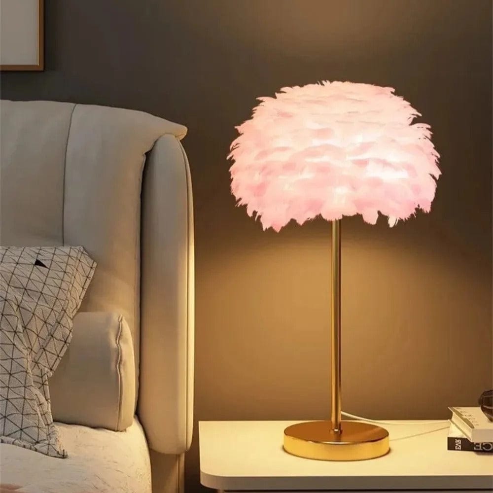 Lampe Plume Chic Rose