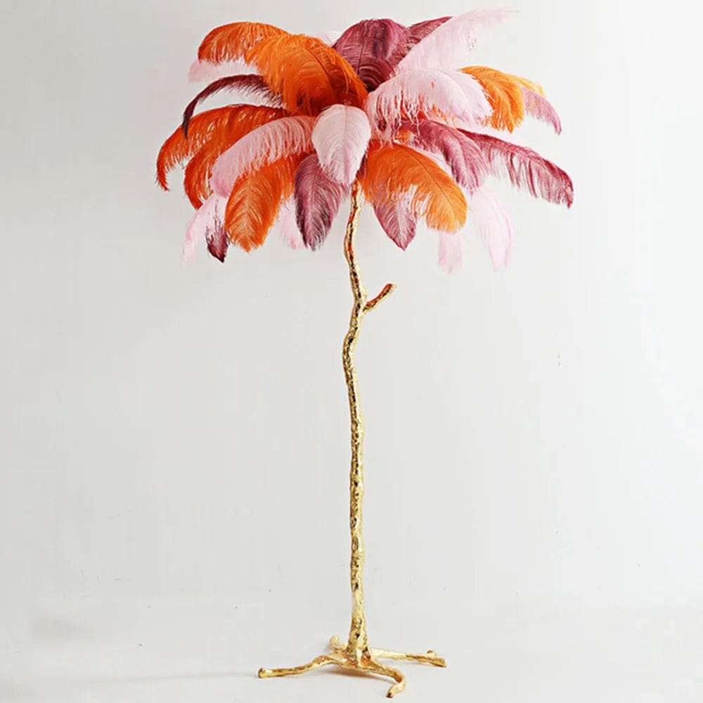 Lampe Plumes d'Autruche Colorée / 60x25cm - 25 plumes