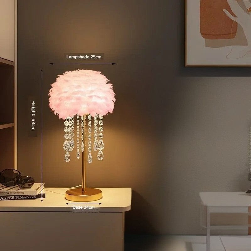 Lampe Plumes Rose