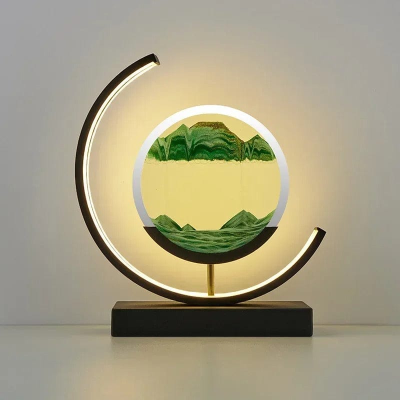 Lampe Sable Mouvant Vert / Noir / Interrupteur à bouton