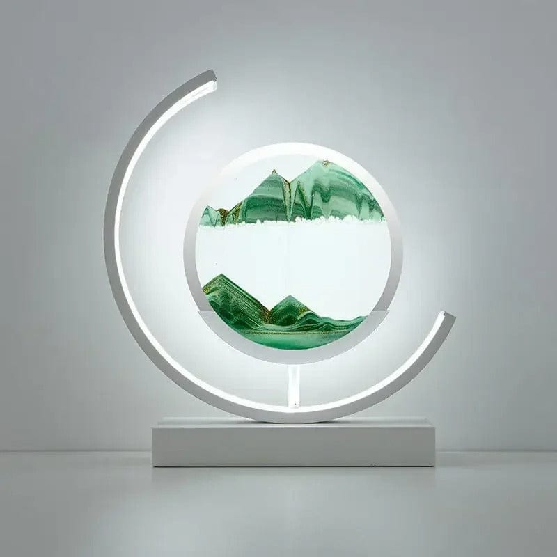 Lampe Sable Mouvant Vert / Blanc / Interrupteur à bouton