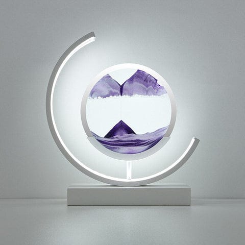 Lampe Sable Mouvant Violet / Blanc / Interrupteur à bouton