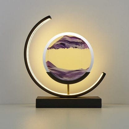 Lampe Sable Mouvant Violet / Noir / Interrupteur à bouton