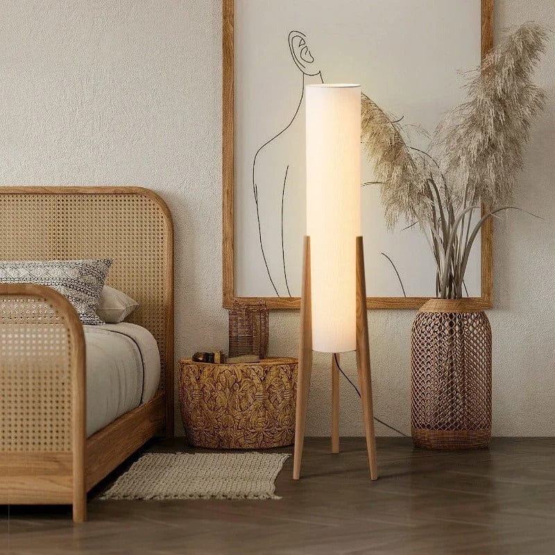 Lampe sur Pied Japonaise Bois clair