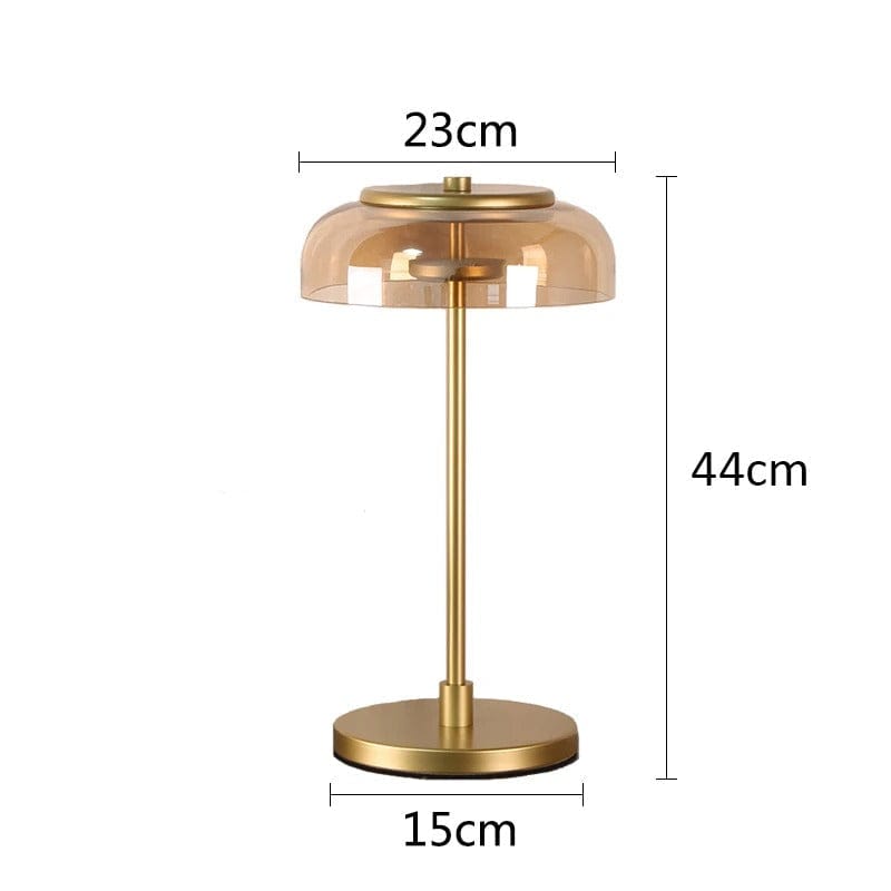 Lampe Verre Ambre / Lumière froide