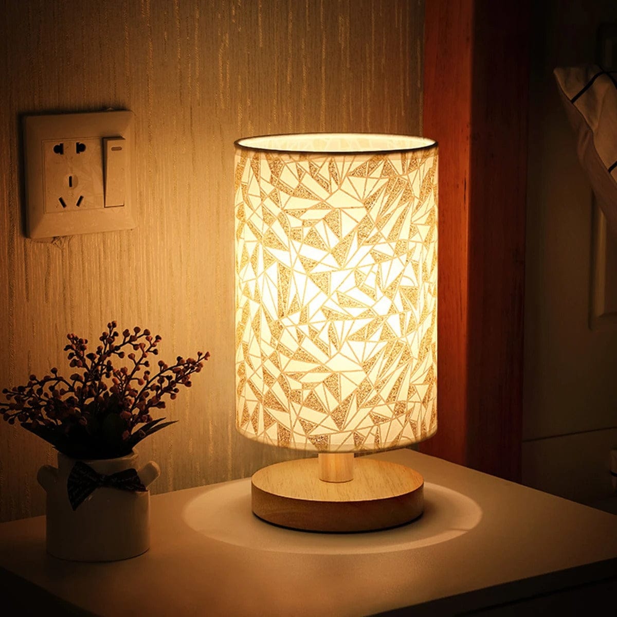 Lampes de Chevet Bois Géométrique