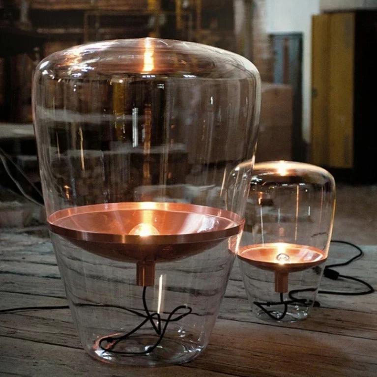 Lampes de Chevet en Verre Transparent / Acier / 21.5x30cm