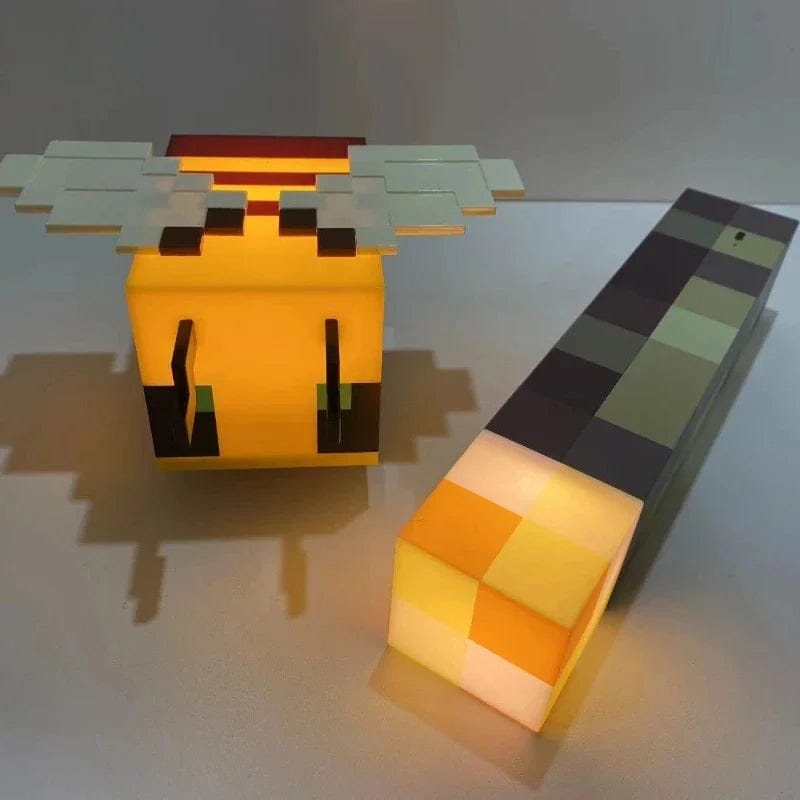 Lampes Minecraft Lot (lampe torche + abeille)