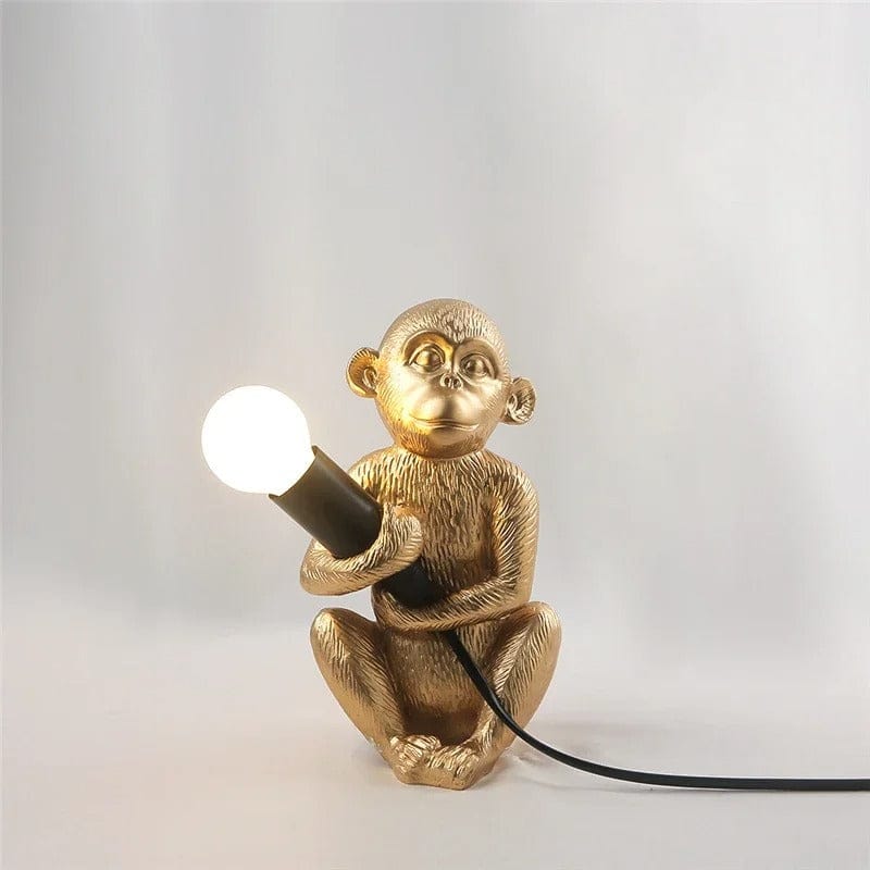 Singe Lampe Doré