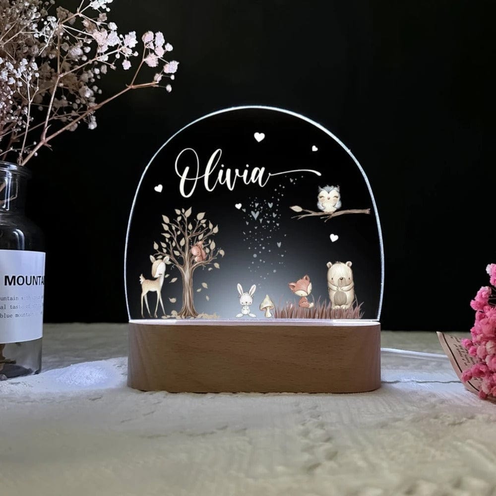 Veilleuse Personnalisée Prénom Lumière blanche trois tons